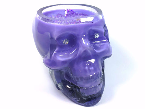 Deep Violet Skull Candle