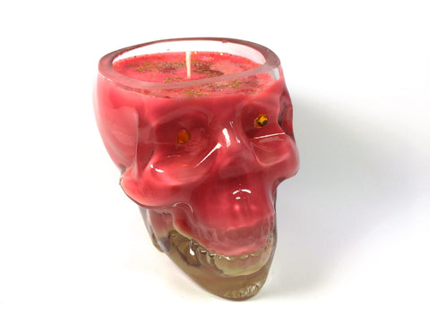 Rhubarb and Ginger Spritz Skull Candle