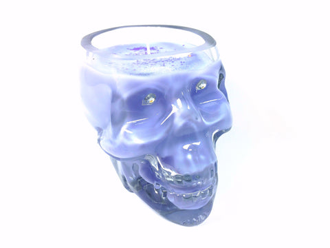 Lavender Skull Candle